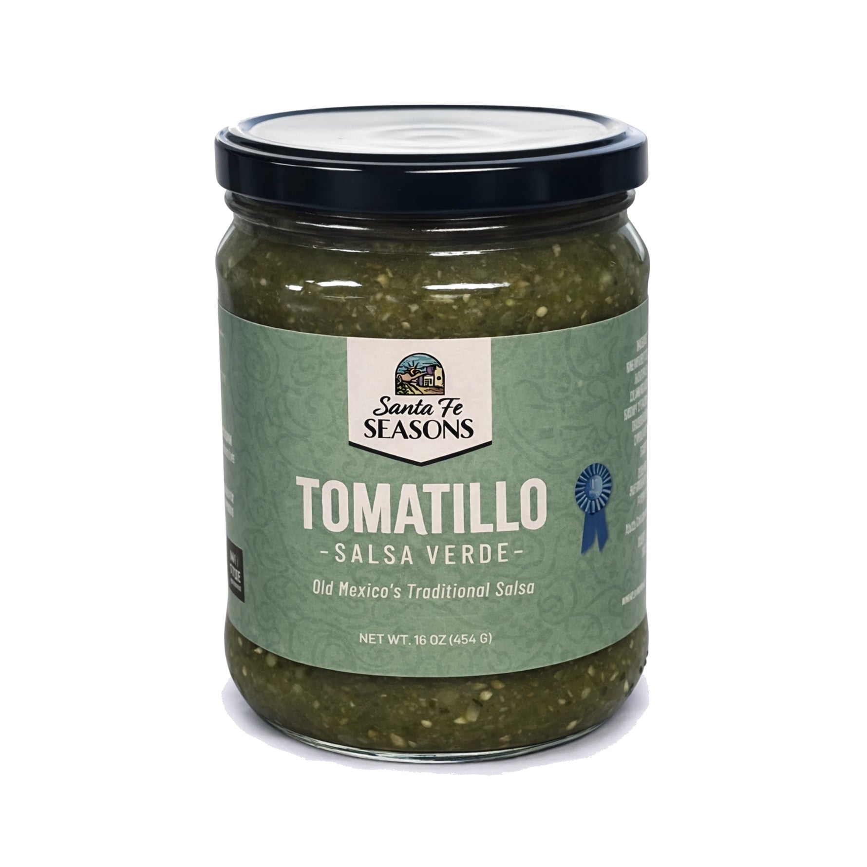 Santa Fe Seasons Tomatillo Salsa, front of jar