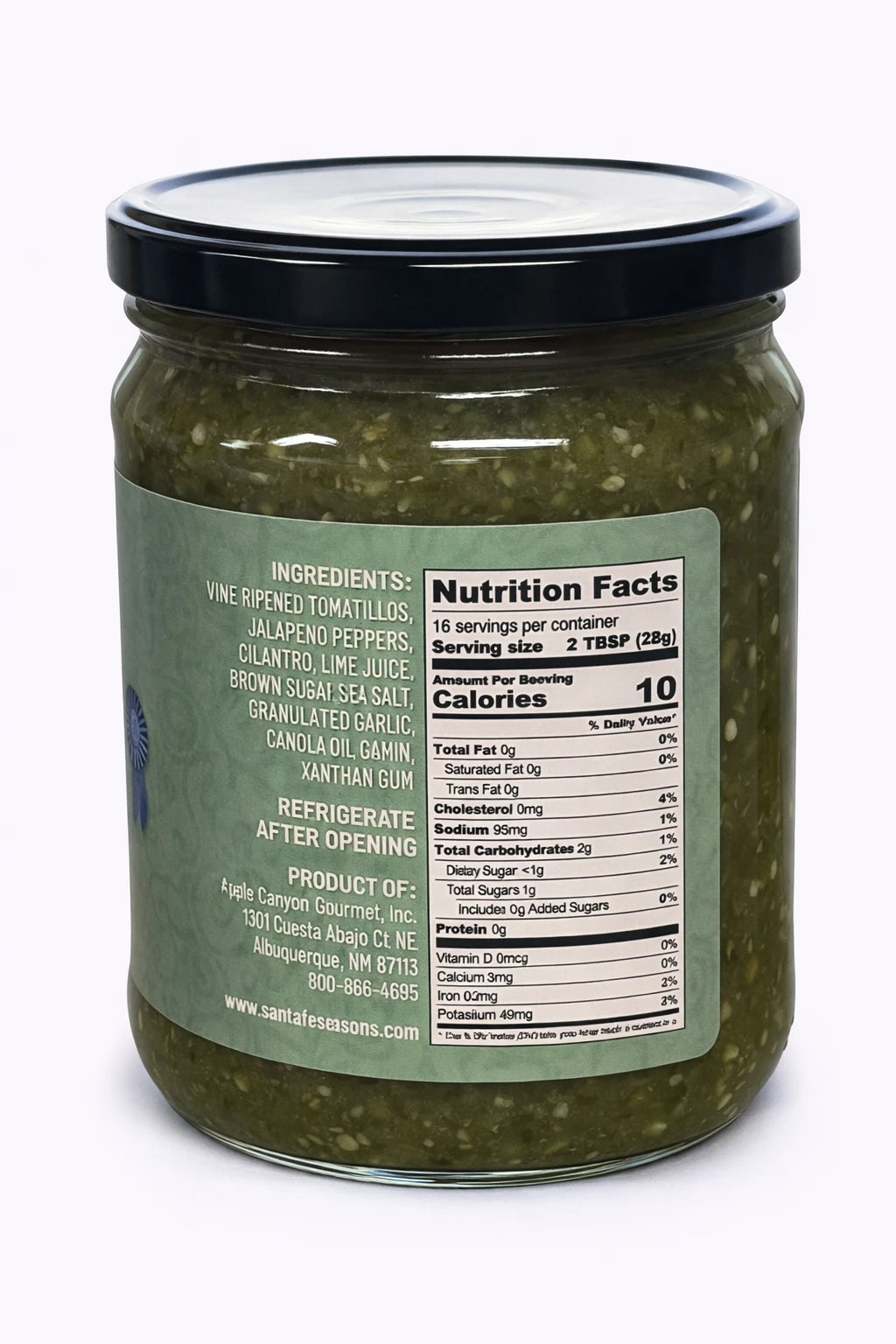 Santa Fe Seasons Tomatillo Salsa, ingredient list