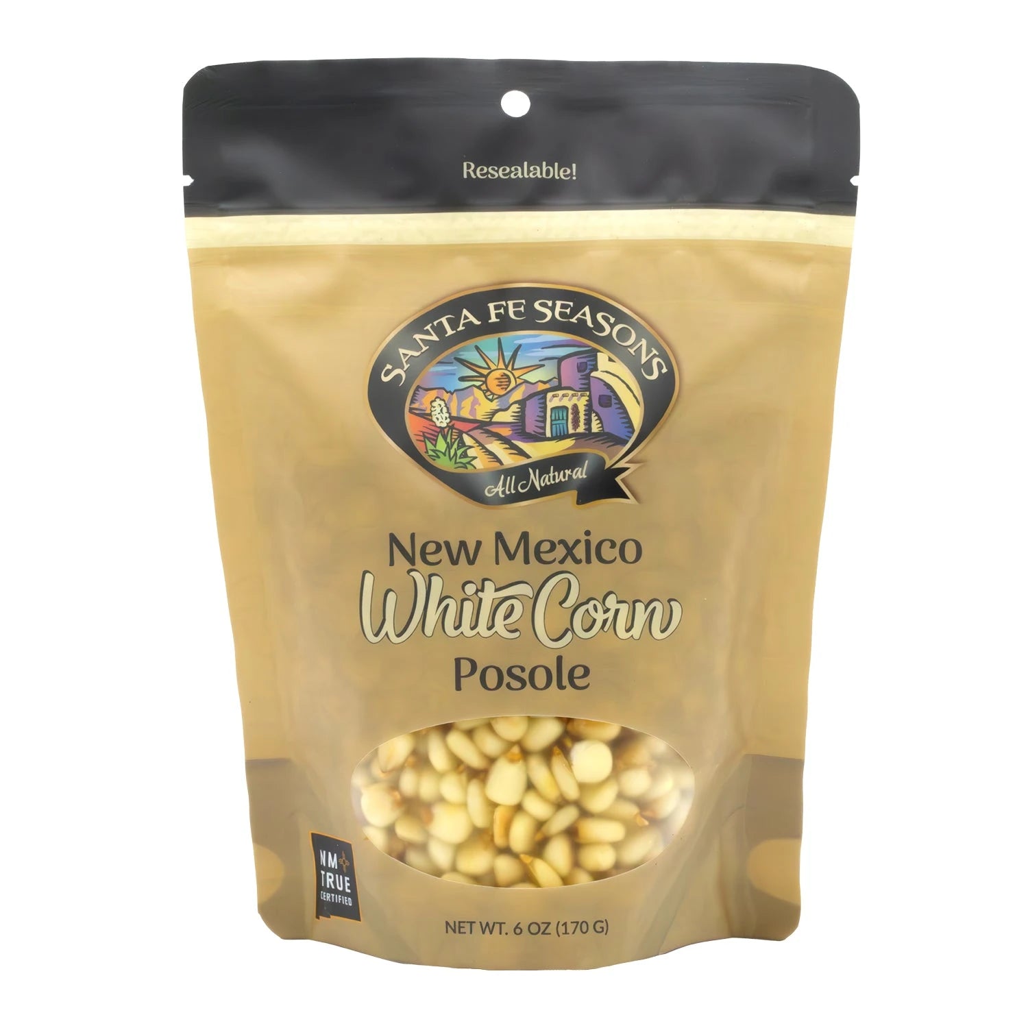 Santa Fe Seasons White Corn Posole, front of pouch