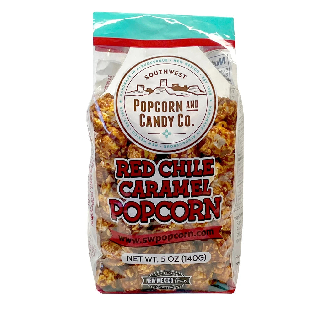 Southwest Popcorn and Candy Co. Red Chile Caramel Popcorn, front of bag