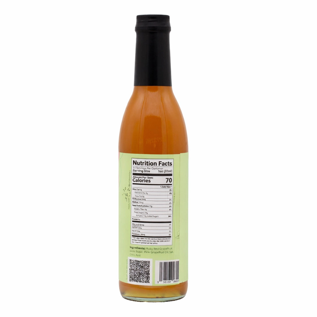 Sugar Moon Syrups Grapefruit Cordial, back label with ingredients