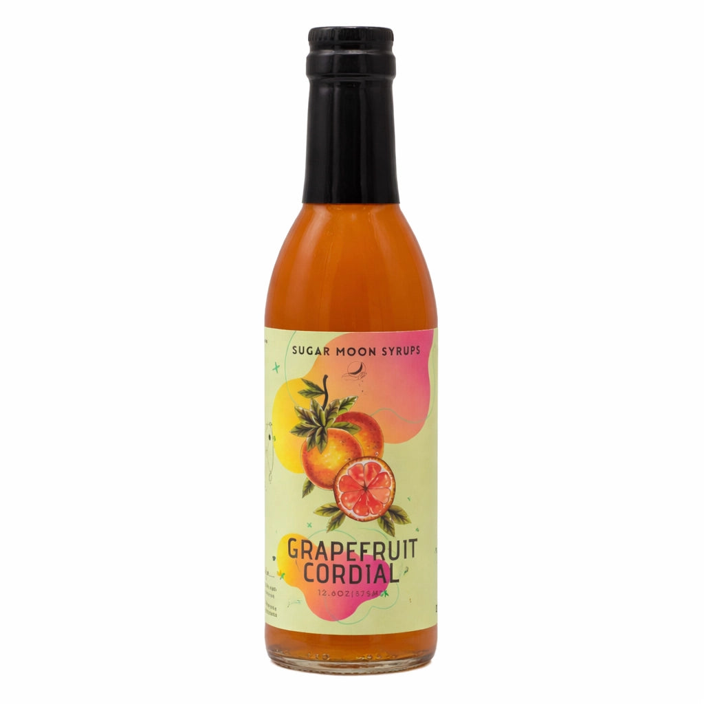 Sugar Moon Syrups Grapefruit Cordial, front of bottle