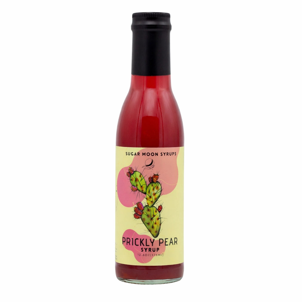 Sugar Moon Syrups Prickly Pear Syrup, front of bottle