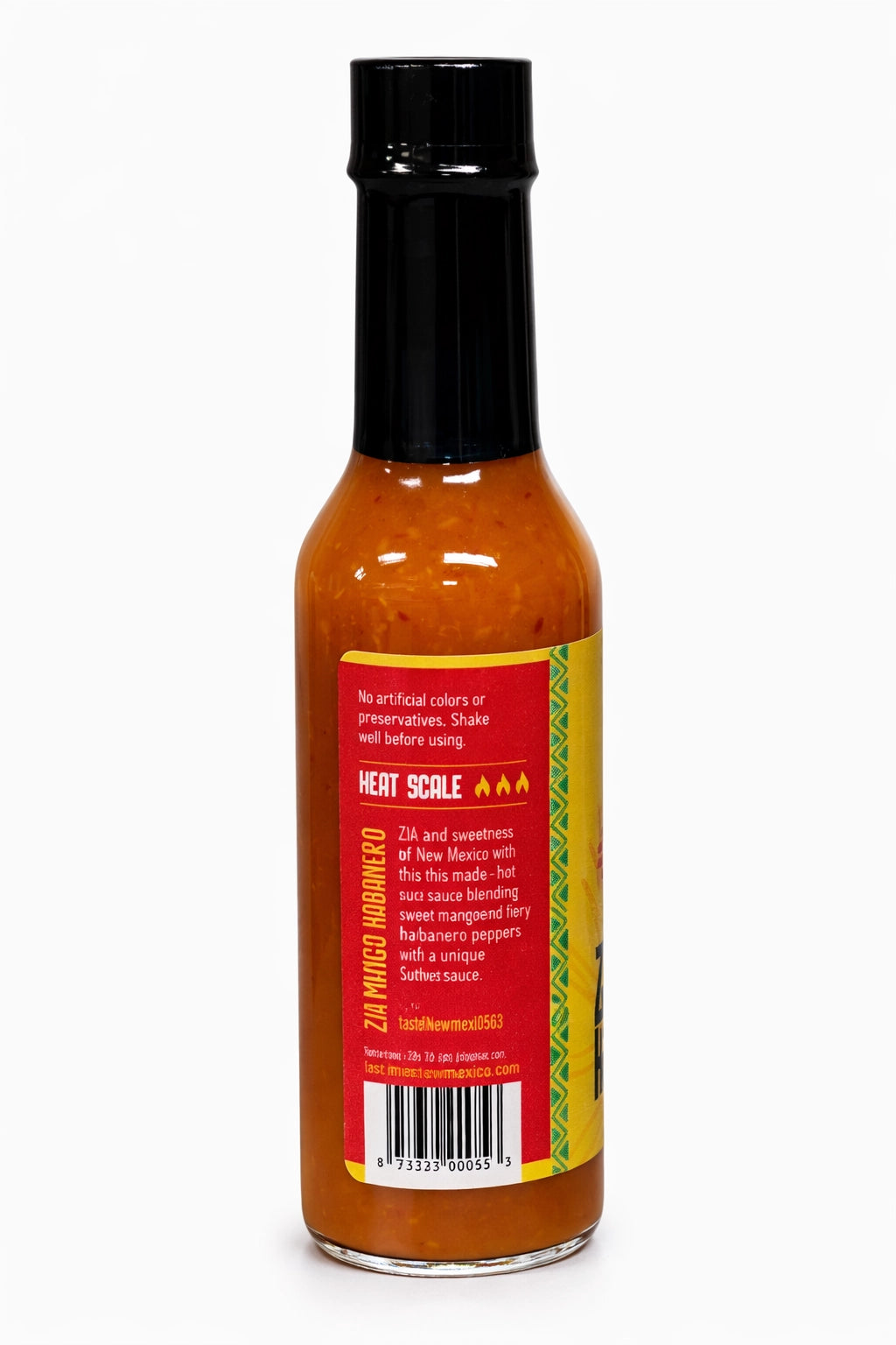 ZIA Mango Habanero Hot Sauce, recipe suggestion card