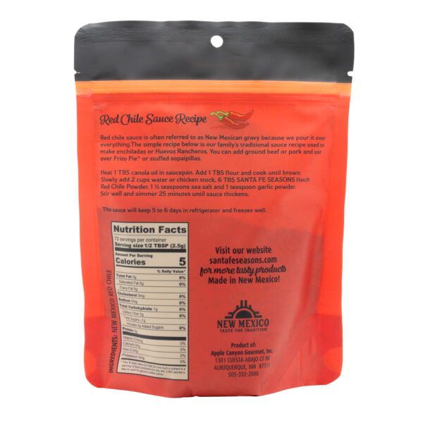 Back of product image for hot red chile powder